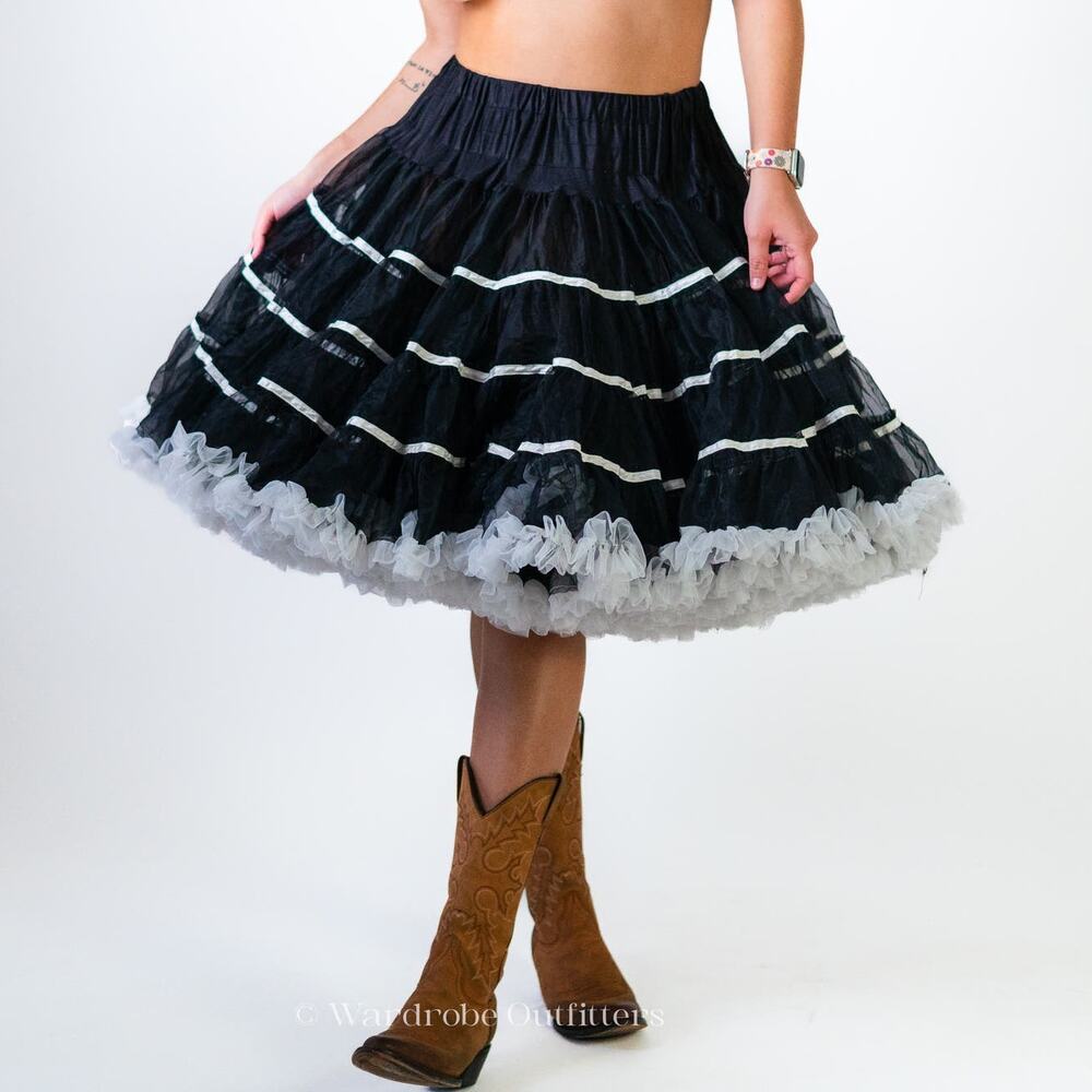 Vintage 70's Western Puffy Tulle Cowgirl Skirt Tutu - Picture 11 of 13